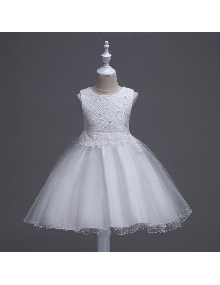 $35.9 Elegant Leaf Shape Lace Flower Girl Dress Girls Wedding Dress #QX ...