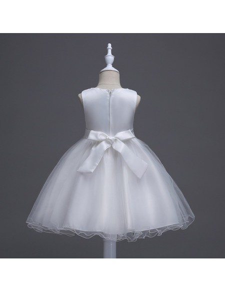 Elegant Leaf Shape Lace Flower Girl Dress Girls Wedding Dress