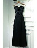 Classy Long Black Lace Formal Dress With Butterfly Sleeves