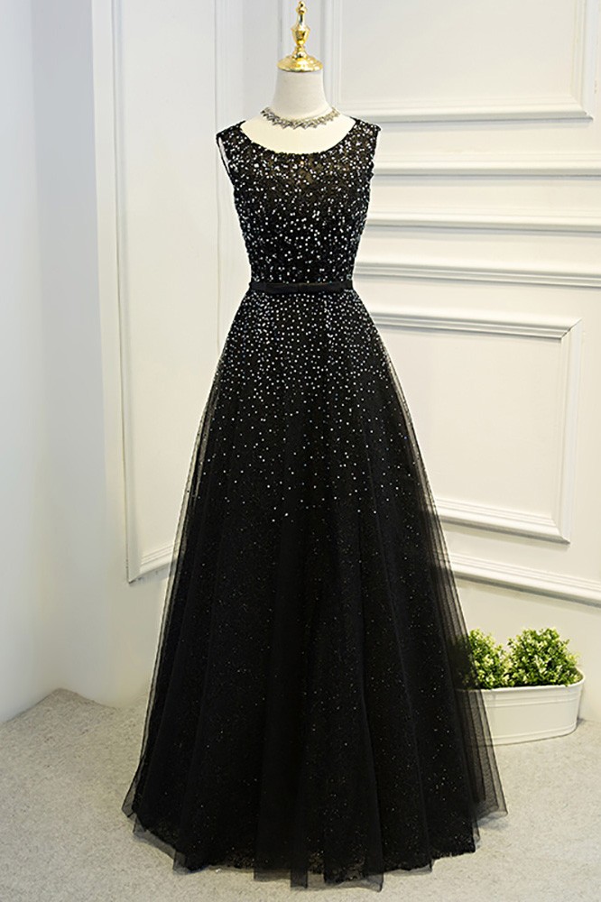 black sparkly ballgown