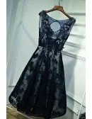 Gorgeous Navy Blue Lace Short Formal Party Dress With Appliques