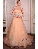 Ball-Gown Off-the-Shoulder Court Train Tulle Wedding Dress With Beading Sequins