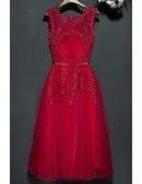 Short Lace Burgundy Lace Party Dress For Weddings