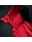 Simple A Line Satin Pleated Off Shoulder Formal Party Dress