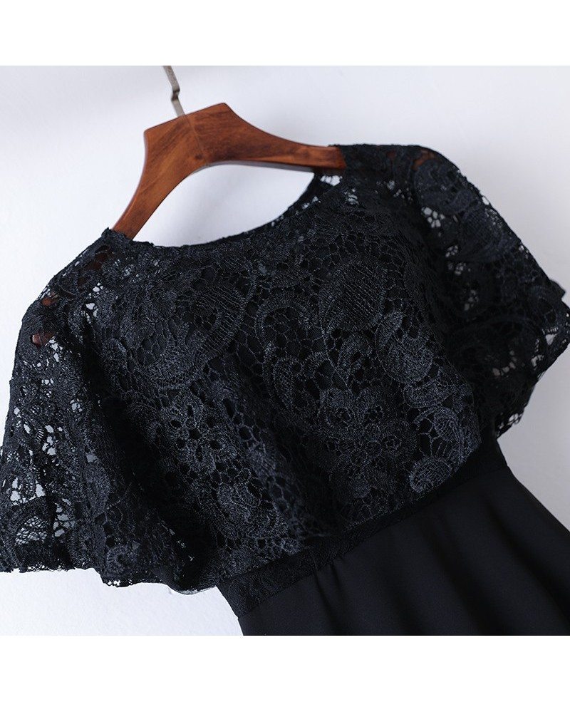 Geneva Cape Sleeve Lace Dress Khaki
