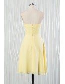 Simple Yellow Summer Bridesmaid Dress With Beading Strapless Short