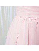 Simple Blush Pink Beach Bridesmaid Dress Short In Chiffon