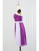 Short Purple Chiffon Bridesmaid Dress for Summer Beach Weddings
