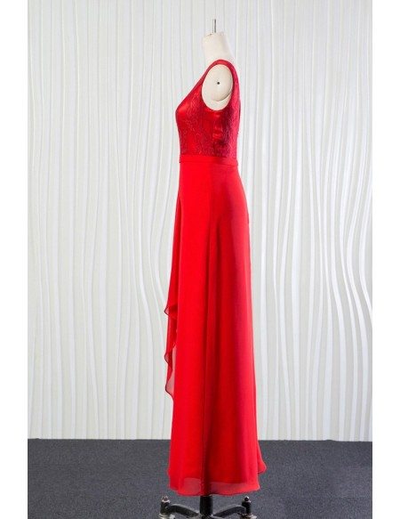 Cheap Long Red Mother Of The Bride Dress for 2018 Weddings