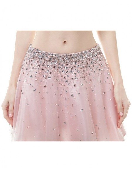 Sparkly 2 Piece Crop Top Prom Dress Cocktail With Sequins Crystals