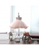 Pink Lace Princess Ballgown Flower Girl Dress Vintage Puffy Tulle Girls Pageant Gown