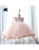 Pink Lace Princess Ballgown Flower Girl Dress Vintage Puffy Tulle Girls Pageant Gown