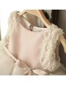 Vintage Blush Pink Tulle Flower Girl Dress Tutus Wedding Dress For Girls