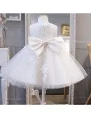 Super Cute Lace Ivory Flower Girl Dress Puffy Tulle Princess Wedding Dress