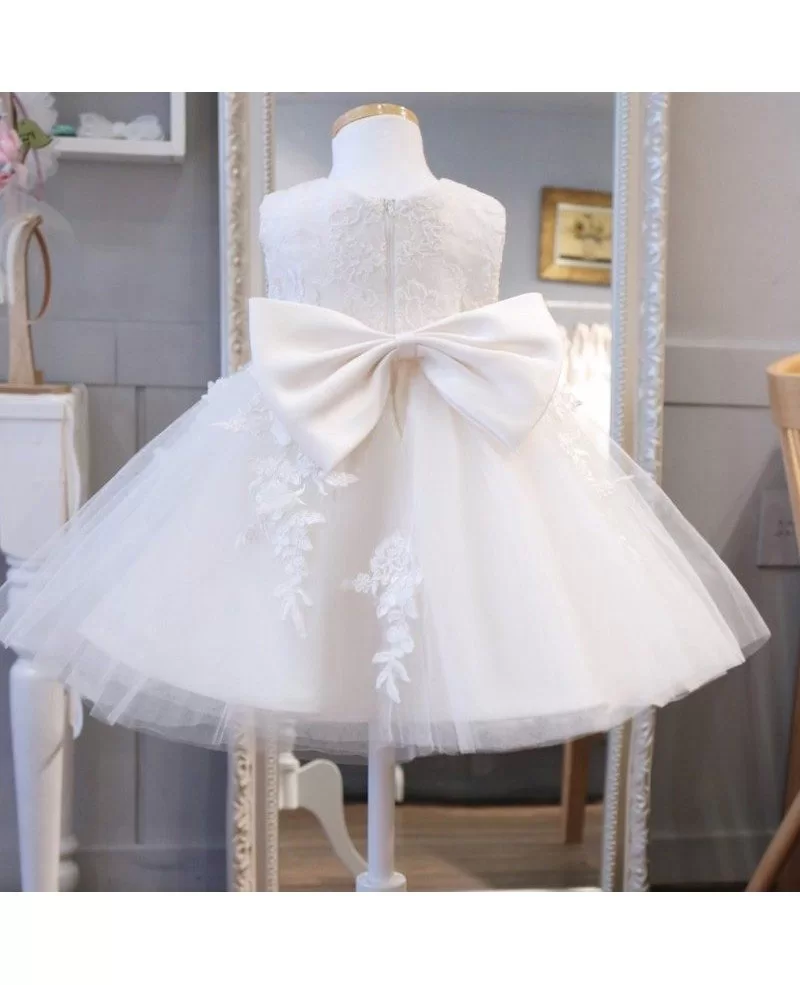 Super Cute Lace Ivory Flower Girl Dress Puffy Tulle Princess Wedding ...