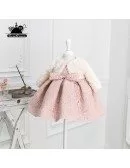 Unique Vintage Blush Pink Lace Flower Girl Dress Elegant For Weddings
