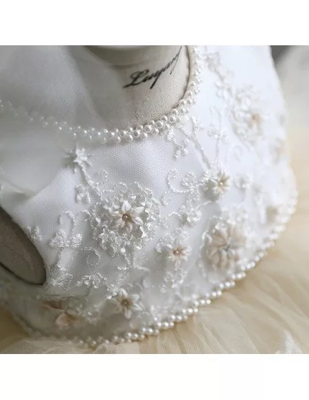 Vintage Puffy Ballet Dance Performance Flower Girl Dress Couture High Quality