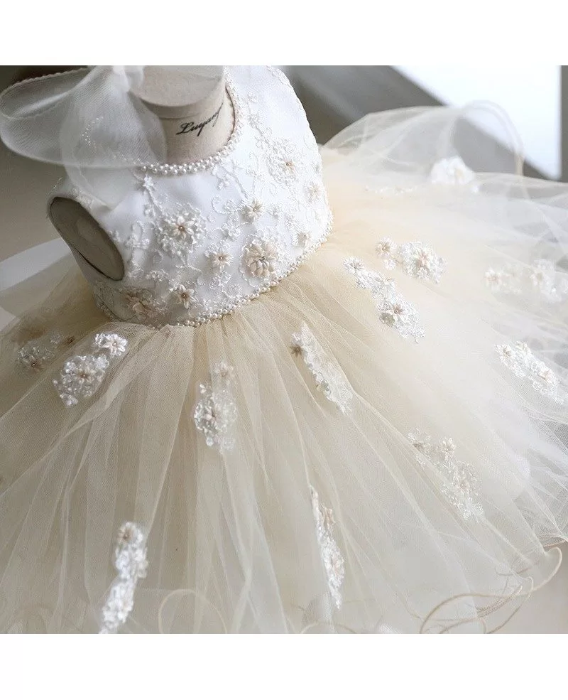 Vintage Puffy Ballet Dance Performance Flower Girl Dress Couture High ...