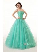 Princess Ballgown Beaded Sweetheart Long Tulle Prom Dress