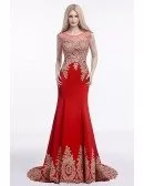 2018 Fit And Flare Red Prom Dress Long With Applique Lace