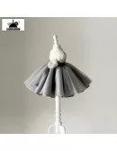 Modern Ballet Tutu Grey Flower Girl Dress Toddler Pageant Gown