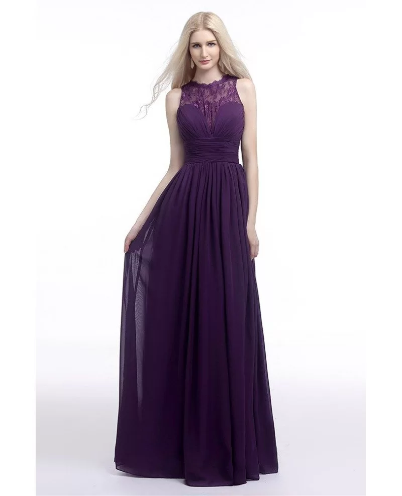 purple lace prom dress