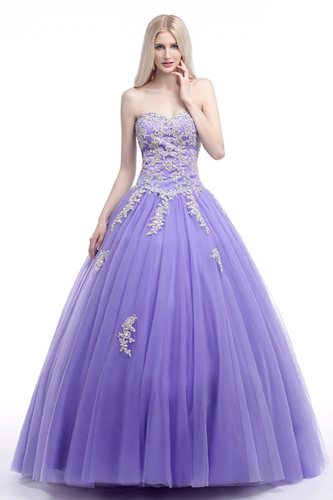 Corset Ball Gown Lavender Prom Dress With Lace Beading Bodice #H76081 ...