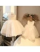 Couture White Princess Ballgown Flower Girl Dress Pageant Gown For Formal