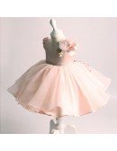 Vintage Pink Princess Ballgown Flower Girl Dress Performance Pageant Gown