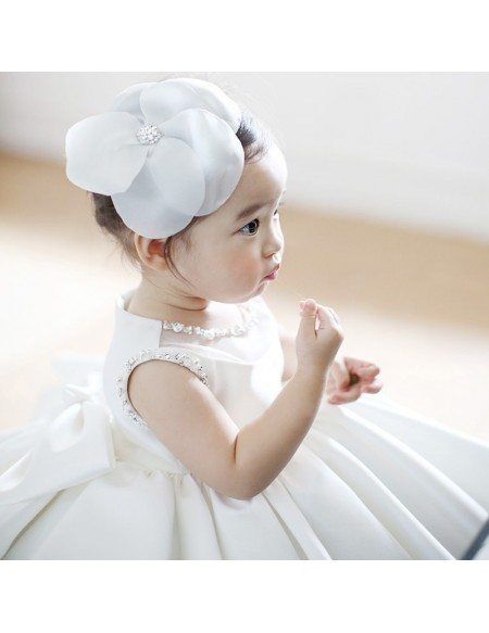 Super Cute White Princess Flower Girl Dress Baby Toddler Pageant Gown
