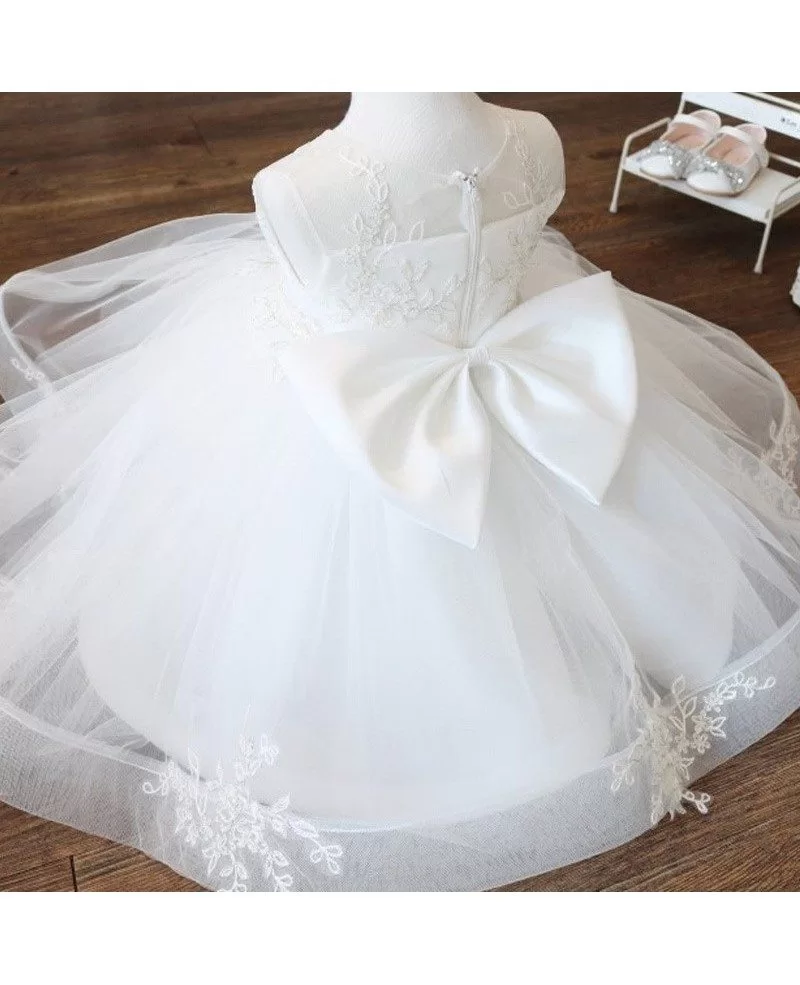 Couture White Princess Flower Girl Wedding Dress Tulle Ballgown Pageant ...
