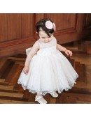Ivory Lace Princess Flower Girl Dress Toddler Kids Pageant Gown