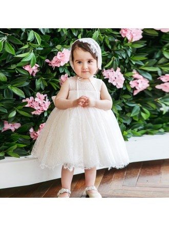 Ivory Lace Princess Flower Girl Dress Toddler Kids Pageant Gown