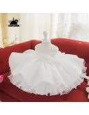Couture Puffy White Tutu Girls Wedding Dress Performance Pageant Gown