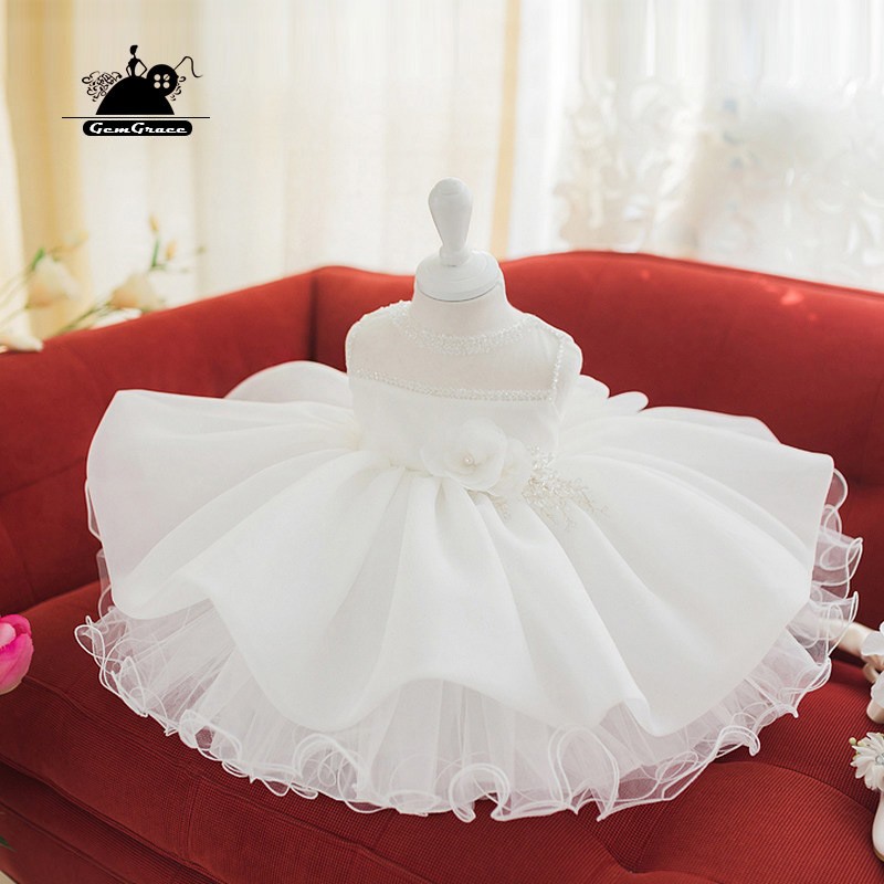 Couture Puffy White Tutu Girls Wedding Dress Performance Pageant Gown # ...