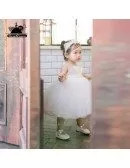 Super Cute White Flower Girl Tutu Dress Toddler Kids Pageant Gown