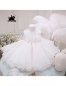 Girls Formal White Ballgown Wedding Dress Flower Girl Pageant Gown