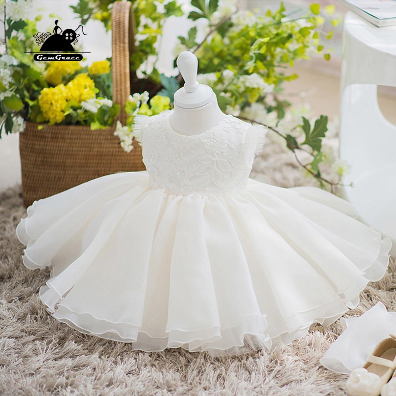 Couture Ivory Flower Girl Dress Wedding Pageant Gown Toddler Kids Party ...