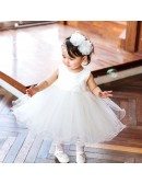 Super Cute White Girls Wedding Dress Toddler Pageant Gown For Formal