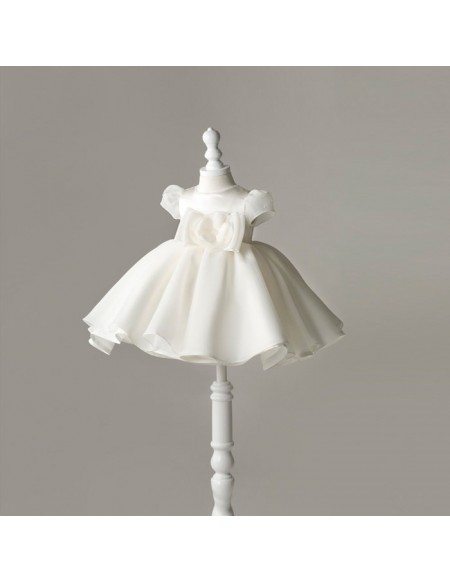 Designer Ivory Baby Princess Flower Girl Dress With Sleeves
