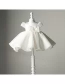 Designer Ivory Baby Princess Flower Girl Dress With Sleeves