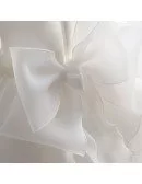 Elegant White Beaded Pearls Girls Formal Dress Toddler Flower Girl Dress