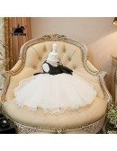 Vintage Couture Black And White Flower Girl Dress Tutu Party Dress