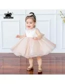 Couture Blush Pink Puffy Flower Girl Dress Sleeveless For Toddler Girls