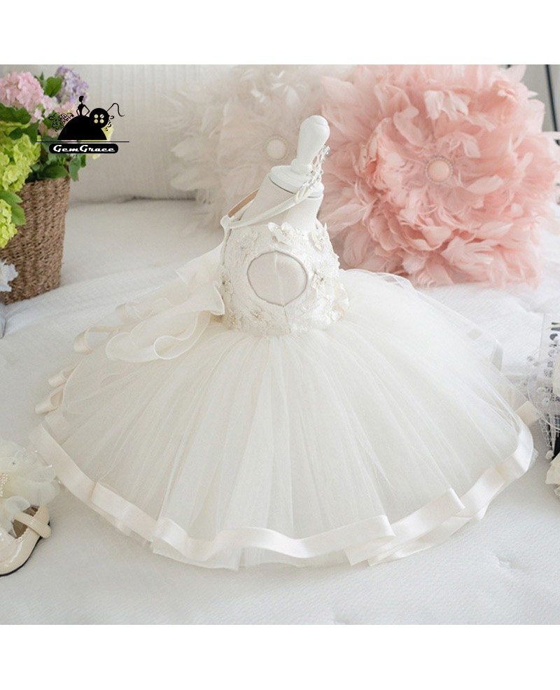 White Princess Ballgown Flower Girl Wedding Dress Couture Pageant Gown ...