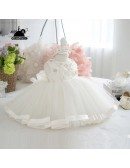 White Princess Ballgown Flower Girl Wedding Dress Couture Pageant Gown