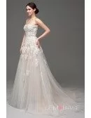 A-line Sweetheart Court Train Wedding Dress