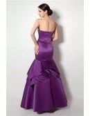 Fitted Trumpet Purple Formal Dress Backless With Beading Lace