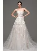 A-line Sweetheart Court Train Wedding Dress