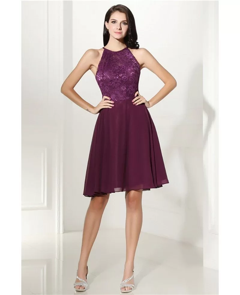 purple short prom dresses